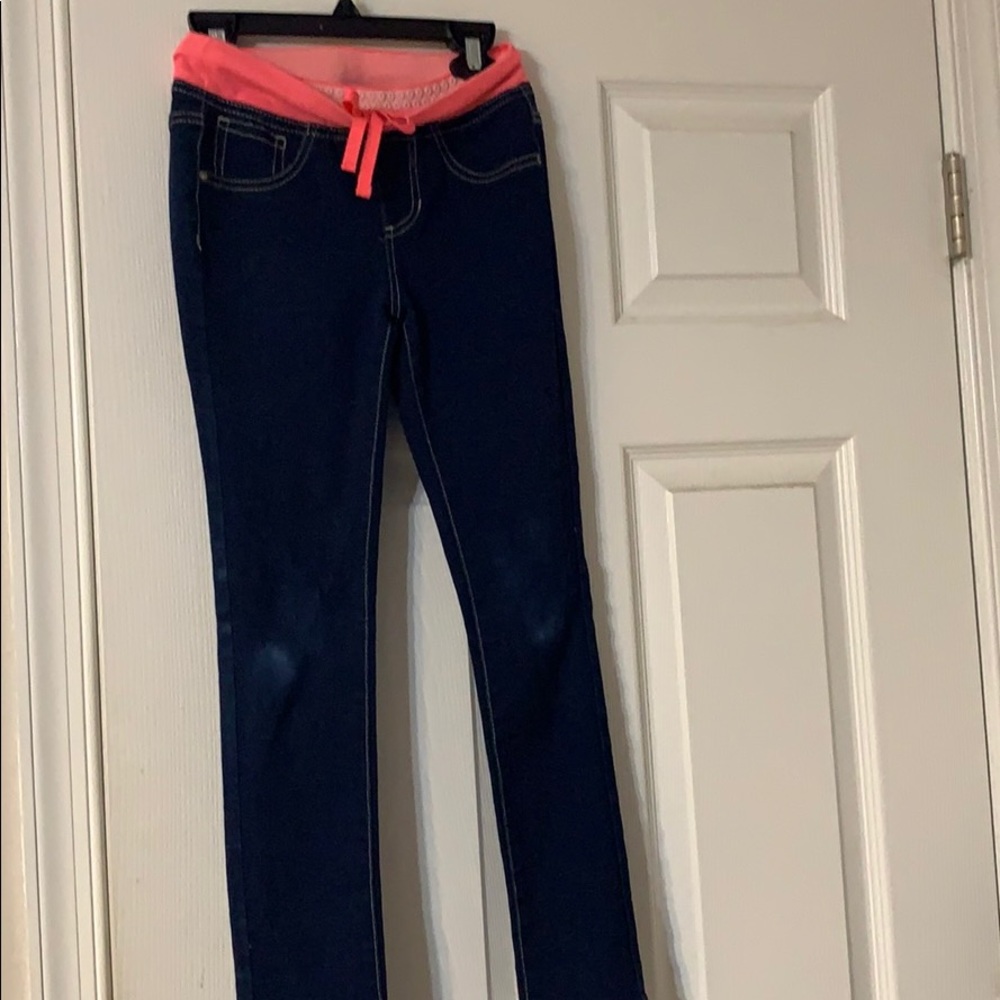 SQZ pink and blue Jegging style jeans